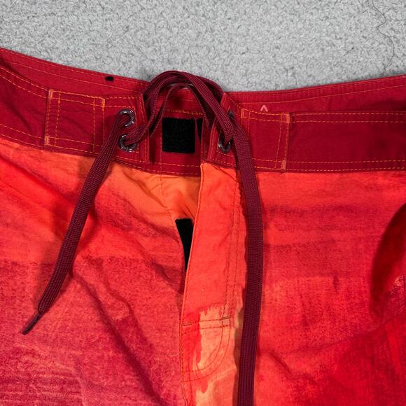 PrAna Boardshort Drawstring Mens 34‎ Red Swim Beach Summer Surf Vacation Red - Picture 7 of 9